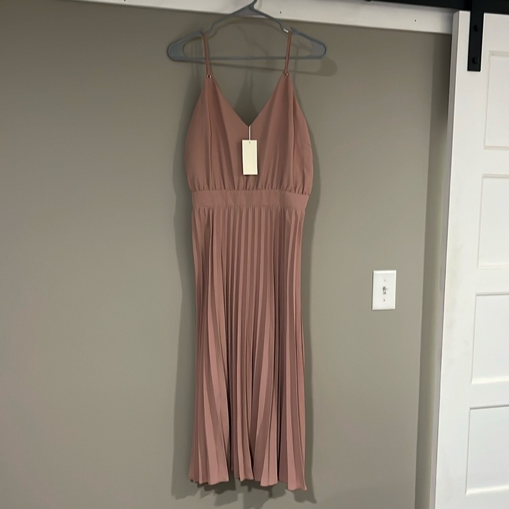 NWT Nude/Pink Pleated Dress